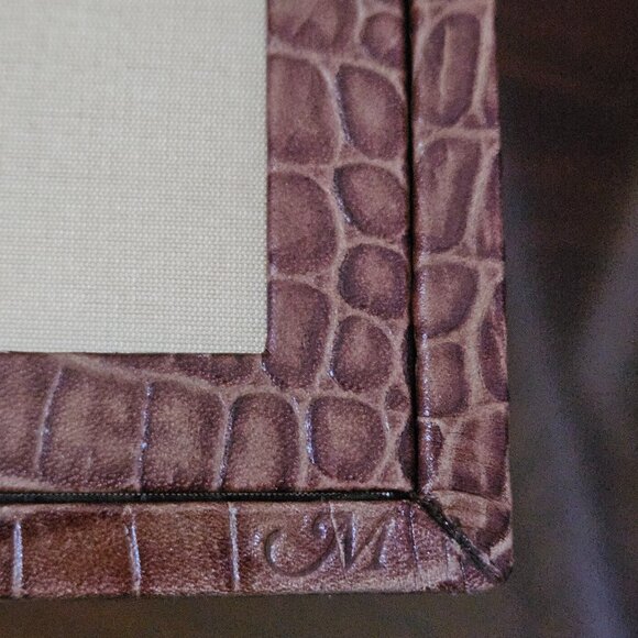 RARE MONICA RICH KOSANN DOUBLE BROWN ITALIAN LEATHER FOLDING FRAME IMAGE CASE - Picture 12 of 15